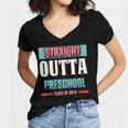 Graduation Shirt Straight Outta Preschool Class Of 2018 Tee Women's Jersey Short Sleeve Deep V-Neck Tshirt