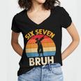 Graduation Six Seven Bruh Dabbing 67 Meme 6 7 Boys Kids Women's Jersey Short Sleeve Deep V-Neck Tshirt