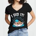 Graduation Did It Sloth Graduate Animal Sloths Sloth Women's Jersey Short Sleeve Deep V-Neck Tshirt