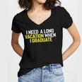 Graduation Student Grad School Class Senior Cute Women's Jersey Short Sleeve Deep V-Neck Tshirt
