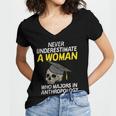Graduation Student Who Majors In Anthropology Women's Jersey Short Sleeve Deep V-Neck Tshirt