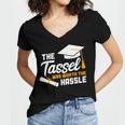 GraduationShirt Tassel Was Worth The Hassle Tee Women's Jersey Short Sleeve Deep V-Neck Tshirt