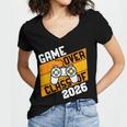 Graduation Video Gamer Game Over Class Of 2026 Senior Women's Jersey Short Sleeve Deep V-Neck Tshirt