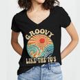 Groovy Like The 70s Aesthetic Nostalgia 1970's Retro Women's Jersey Short Sleeve Deep V-Neck Tshirt Groovy Like The 70s Aesthetic Nostalgia 1970's Retro Women's Jersey Short Sleeve Deep V-Neck Tshirt