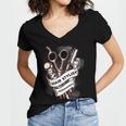 Hairdresser Gift Idea Graduation Tattoo Craft Hairstylist Women's Jersey Short Sleeve Deep V-Neck Tshirt