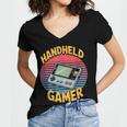 Handheld Gamer Retro Portable Console Nostalgia Women's Jersey Short Sleeve Deep V-Neck Tshirt Handheld Gamer Retro Portable Console Nostalgia Women's Jersey Short Sleeve Deep V-Neck Tshirt