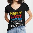 Happy Last Day Of School Pre-K Life Graduation T-Shirt Women's Jersey Short Sleeve Deep V-Neck Tshirt