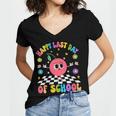 Happy Last Day Of School Student Graduation Women's Jersey Short Sleeve Deep V-Neck Tshirt