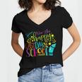Happy Last Day Of School Student Teacher Graduation Women's Jersey Short Sleeve Deep V-Neck Tshirt