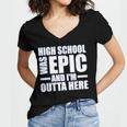 High School Graduate Graduation Party Meme Women's Jersey Short Sleeve Deep V-Neck Tshirt