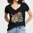 Hockey And Tacos Retro Nostalgia Lovers Women's Jersey Short Sleeve Deep V-Neck Tshirt