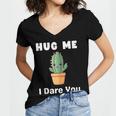 Hug Me I Dare You Introvert Cactus Tee Women's Jersey Short Sleeve Deep V-Neck Tshirt Hug Me I Dare You Introvert Cactus Tee Women's Jersey Short Sleeve Deep V-Neck Tshirt