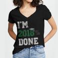 I'm 2018 Done Senior Graduation T-Shirt Class 2018 Women's Jersey Short Sleeve Deep V-Neck Tshirt