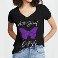 Introvert Antisocial Butterfly For Women Men Women's Jersey Short Sleeve Deep V-Neck Tshirt