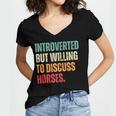 Introvert Cute Horse Lover Horse Riding Equestrian Women's Jersey Short Sleeve Deep V-Neck Tshirt