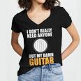 Introvert Guitarist Only Need Guitar Enjoy Acoustic Music Women's Jersey Short Sleeve Deep V-Neck Tshirt Introvert Guitarist Only Need Guitar Enjoy Acoustic Music Women's Jersey Short Sleeve Deep V-Neck Tshirt