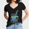 Introvert Music Lover Electric Guitar Rock Women's Jersey Short Sleeve Deep V-Neck Tshirt
