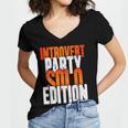 Introvert Party Solo Edition Sarcastic People Hater Women's Jersey Short Sleeve Deep V-Neck Tshirt Introvert Party Solo Edition Sarcastic People Hater Women's Jersey Short Sleeve Deep V-Neck Tshirt