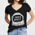Introvert Space Helmet I Need Space Men Women Women's Jersey Short Sleeve Deep V-Neck Tshirt