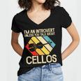 Im An Introvert Unless You Talk About Cellos Women's Jersey Short Sleeve Deep V-Neck Tshirt Im An Introvert Unless You Talk About Cellos Women's Jersey Short Sleeve Deep V-Neck Tshirt