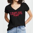 Introvert Valentines Day I Want You I Just Can't Flirt Women's Jersey Short Sleeve Deep V-Neck Tshirt Introvert Valentines Day I Want You I Just Can't Flirt Women's Jersey Short Sleeve Deep V-Neck Tshirt