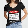 Introvert Warning Danger Do Not Pet Disturb Anti-Social Women's Jersey Short Sleeve Deep V-Neck Tshirt Introvert Warning Danger Do Not Pet Disturb Anti-Social Women's Jersey Short Sleeve Deep V-Neck Tshirt