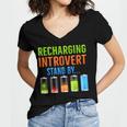 Introverted Recharging Introvert Saying Sarcasm Women's Jersey Short Sleeve Deep V-Neck Tshirt Introverted Recharging Introvert Saying Sarcasm Women's Jersey Short Sleeve Deep V-Neck Tshirt