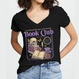 Introverted Romance Unapologetically Anti-Social Book Club Women's Jersey Short Sleeve Deep V-Neck Tshirt