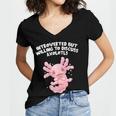Introverted But Willing To Discuss Axolotl Salamander Women's Jersey Short Sleeve Deep V-Neck Tshirt