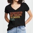 Introverted But Willing To Discuss Cats Introvert Women's Jersey Short Sleeve Deep V-Neck Tshirt Introverted But Willing To Discuss Cats Introvert Women's Jersey Short Sleeve Deep V-Neck Tshirt