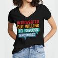 Introverted But Willing To Discuss Dinosaures Women's Jersey Short Sleeve Deep V-Neck Tshirt Introverted But Willing To Discuss Dinosaures Women's Jersey Short Sleeve Deep V-Neck Tshirt
