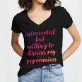 Introverted Willing To Discuss Paperanian Introvert Women's Jersey Short Sleeve Deep V-Neck Tshirt Introverted Willing To Discuss Paperanian Introvert Women's Jersey Short Sleeve Deep V-Neck Tshirt