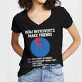 How Introverts Make Friends Sayings For Introverts Women's Jersey Short Sleeve Deep V-Neck Tshirt