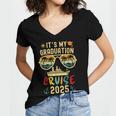 It's My Graduation Cruise 2025 Summer Cruise Seniors Trip Women's Jersey Short Sleeve Deep V-Neck Tshirt