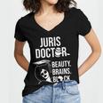 Juris Doctor Of Jurisprudence Law School Graduation Women's Jersey Short Sleeve Deep V-Neck Tshirt
