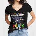 I Just Officially Graduated Pre k Graduation 2024 Pre-K Kids Women's Jersey Short Sleeve Deep V-Neck Tshirt