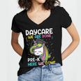 Kids Daycare Graduation Unicorn Last Day Of School Kids Women's Jersey Short Sleeve Deep V-Neck Tshirt