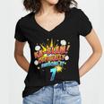 Kids Ka-Blam 7 Year Old Boys 7th Birthday Comic Book Super Hero Women's Jersey Short Sleeve Deep V-Neck Tshirt Kids Ka-Blam 7 Year Old Boys 7th Birthday Comic Book Super Hero Women's Jersey Short Sleeve Deep V-Neck Tshirt