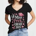 Kids Little Miss Pre-K Grad 2025 Preschool Girls Prek Graduation Women's Jersey Short Sleeve Deep V-Neck Tshirt