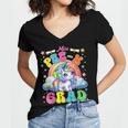 Kids Miss Pre-K Grad Graduation Cute Unicorn Rainbow Girls Women's Jersey Short Sleeve Deep V-Neck Tshirt