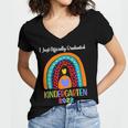 Kids I Officially Graduated Kindergarten Graduation Class Of 2022 Women's Jersey Short Sleeve Deep V-Neck Tshirt