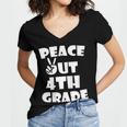 Kids Kids Peace Out 4th Grade For Graduation Women's Jersey Short Sleeve Deep V-Neck Tshirt