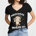 Kids Kids Preschool Nailed It Sloth Graduation Women's Jersey Short Sleeve Deep V-Neck Tshirt