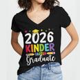 Kindergarten Graduate 2026 Preschool Graduation Kid Boy Girl Women's Jersey Short Sleeve Deep V-Neck Tshirt