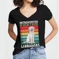 Labrador Retriever Introvert White Lab Women's Jersey Short Sleeve Deep V-Neck Tshirt Labrador Retriever Introvert White Lab Women's Jersey Short Sleeve Deep V-Neck Tshirt
