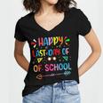Last Day Of School Tie Dye School Graduation Summer Teacher Women's Jersey Short Sleeve Deep V-Neck Tshirt