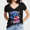 Life Meant To Fished Introvert Sayings Antisocial Quotes Women's Jersey Short Sleeve Deep V-Neck Tshirt