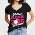 Lil Cousin Of a 2025 Graduate Prom Graduation 25 VolleyBall Women's Jersey Short Sleeve Deep V-Neck Tshirt
