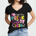 Little Miss Pre-K Grad 2026 Preschool Graduation Kids Girls Women's Jersey Short Sleeve Deep V-Neck Tshirt