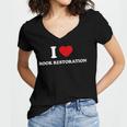 I LOVE BOOK RESTORATION Women's Jersey Short Sleeve Deep V-Neck Tshirt